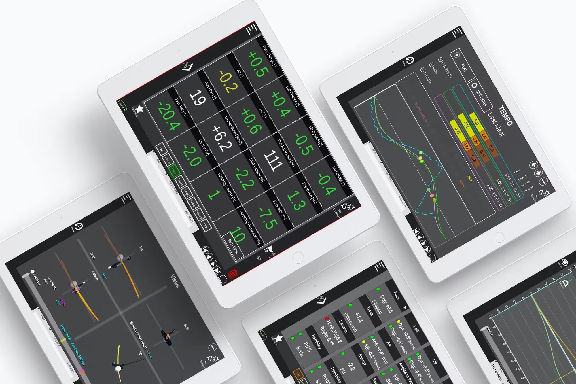 Mockup of various Capto parameter shown on a tablet device