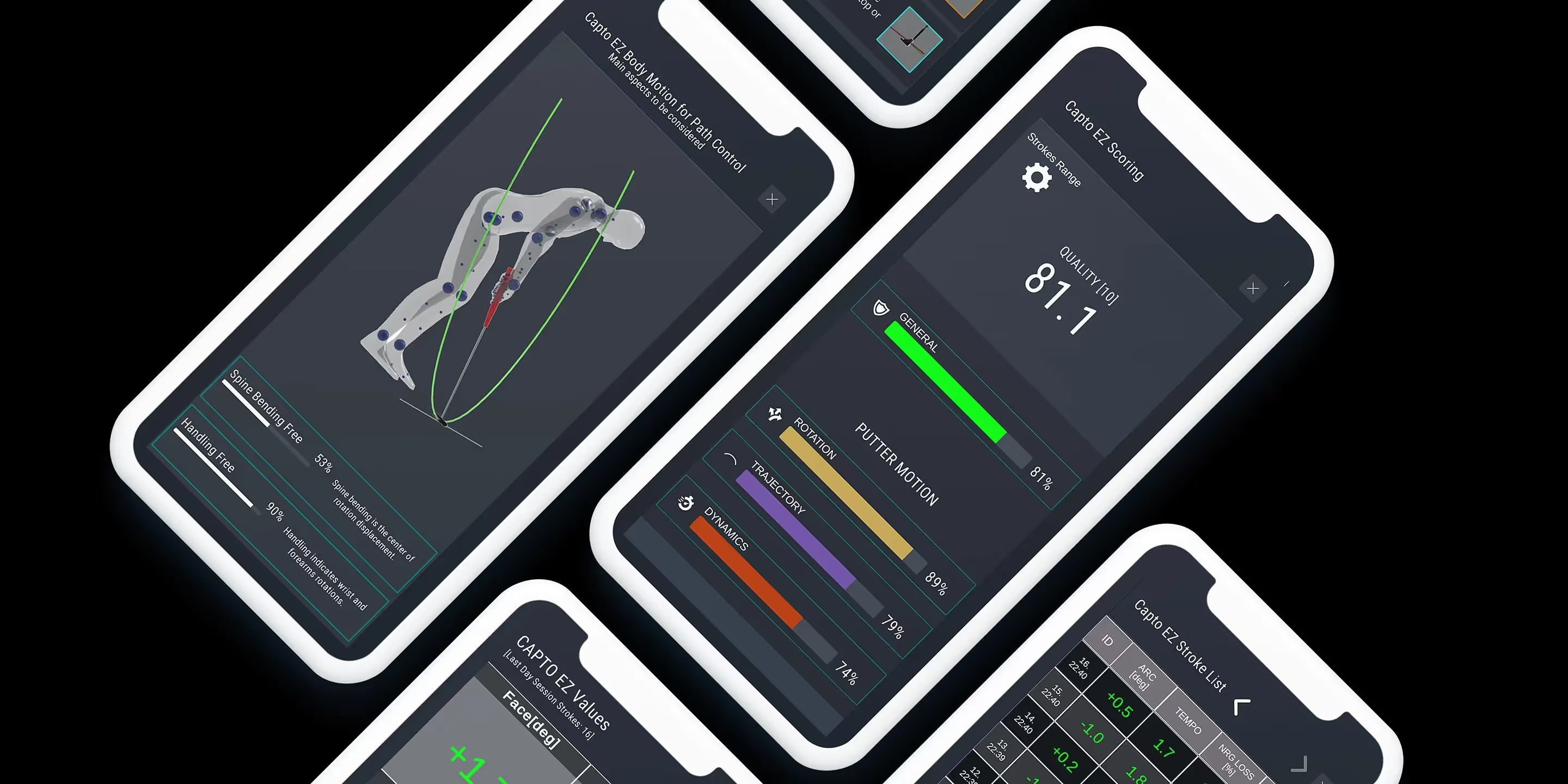 Screen grabs of the Capto EZ app on a mobile device