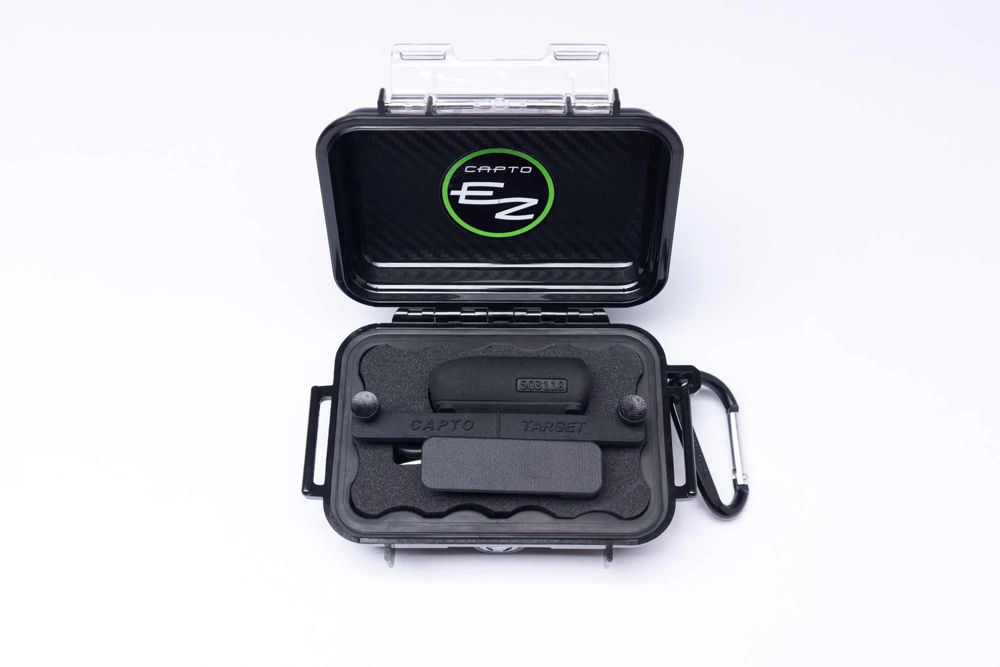 Capto EZ carry case with all the products inside safely protected by foam