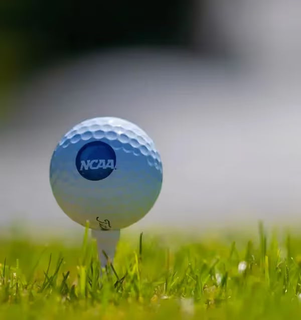NCAA Golf Ball on a tee