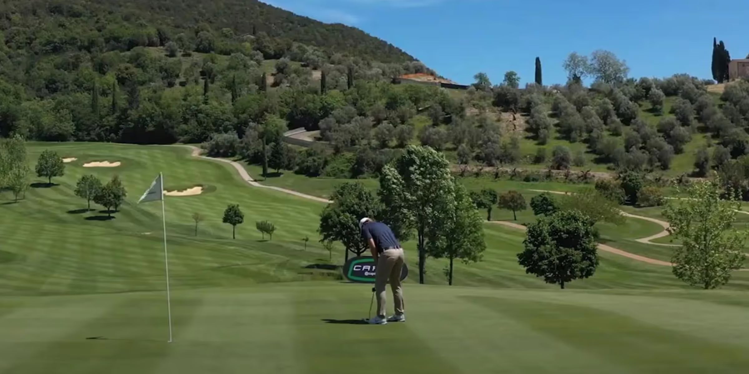 A scenic view of a golf course